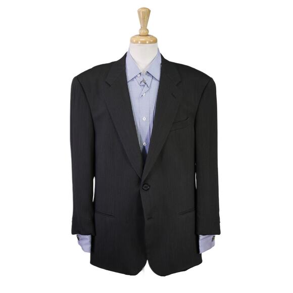 Armani Collezioni Men's Blazer Green Black Knit Woven 2-Btn Sportcoat 44S - Picture 1 of 8